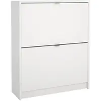 Wellhome - Holz-Schuhschrank mit 2 Fächern in der Farbe Weiß 71 x 25 x 86 cm - Adaja
