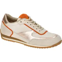 Paul green 5415-01 Damensneaker, Schnürschuhe, Leder, Beige, Wechselfußbett - Damenschuhe Sneaker, Beige, leder (s. suede/maincalf)