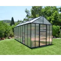Palram - Canopia Aluminium Gewächshaus Glory 48 Anthrazit 483x244x268 cm