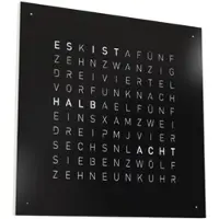 Qlocktwo Earth 45 Steel Series Black Pepper White
