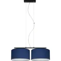 Licht-Erlebnisse Hängeleuchte Metall Stoff H: max. 100 cm Schwarz Blau Weiß E27 2-flammig länglich Modern Hängelampe