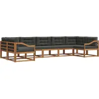 vidaXL Outdoor-Sofagarnitur 7 stk. Natur und Anthrazit