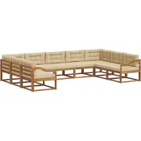 vidaXL Outdoor-Sofagarnitur 9 Stk. Natur und Beige