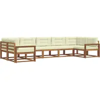 vidaXL Outdoor-Sofagarnitur 7 stk. Natur und Creme
