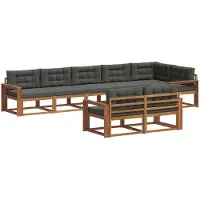 vidaXL Outdoor-Sofagarnitur 8 stk. Natur und Anthrazit