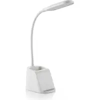 Bearware Schreibtischlampe LED dimmbar, Bürolampe, Büroleuchte, Leselampe, Nachttischlampe, Akku, 3 Lichtfarben, Ladegerät, Stifthalterung, Touch, kabellos