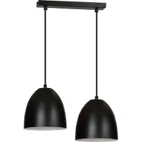 Licht-Erlebnisse Pendelleuchte Schwarz Weiß Metall verstellbar 2x E27 Retro elegant ANNIE Esszimmer Lampe Küche