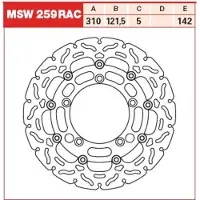 TRW Bremsscheiben Racing, Vorne, mit ABE VORNE, MSW259RAC SCHWIMM.