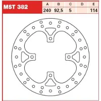 TRW Bremsscheibe, Hinten MST382,DURCH.240MM,FESTST
