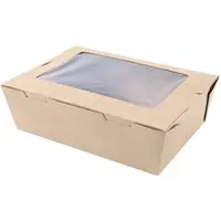 Franz mensch 50x Foodbox MENÜ aus Kraftpapier mit PLA Fenster 21,5x16,2x6,4 cm To-Go-Box Menübox Lunchbox