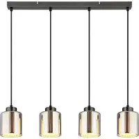 Globo Lighting LED Hängeleuchte, schwarz-chrom, Glas, verchromt, H 120 cm