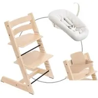 Stokke Tripp Trapp Bundle Treppenhochstuhl inklusive Newbornset Vanilla White & Babyset, natur