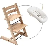 Stokke Tripp Trapp Bundle Treppenhochstuhl inklusive Newbornset Vanilla White, natur