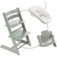 Stokke Tripp Trapp Bundle Treppenhochstuhl inklusive Newbornset Vanilla White & Babyset, gruen