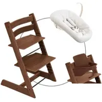 Stokke TRIPP TRAPP Bundle Treppenhochstuhl Eiche inklusive Newbornset Vanilla White & Babyset, braun