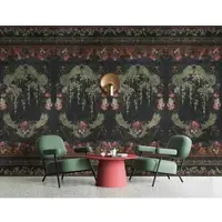 Living Walls Vliestapete "Vintage-Florale Tapete Schwarz Grün Vliestapete" matt glatt