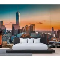 A.S. Création Vliestapete "Fototapete New York Skyline Sonnenuntergang Stadt" matt strukturiert
