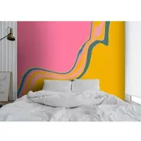 Living Walls Vliestapete "Fototapete Abstrakt Pink Gelb Bunt Modern Pop-Art" matt glatt