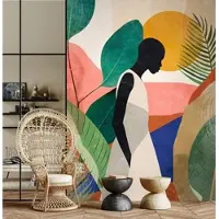 Living Walls Vliestapete "Künstlerische Tapete mit Frauensilhouette Bunt" matt glatt