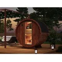 Fjordholz Fass-Sauna Modell Leo mit Halbrundfenster