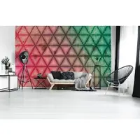 A.S. Création Vliestapete "Fototapete mit 3D-Effekt Rosa Grün Holzoptik" matt strukturiert