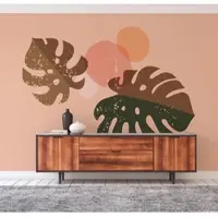 A.S. Création Vliestapete "Fototapete Monstera Blätter Beige Braun" matt strukturiert