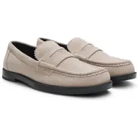 HUGO Loafer aus Veloursleder mit Logo am Pennyloafer-Besatz Grösse 41