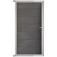 GartenLand Steckzauntor Ameland Co-extrudiert ca. 90 x 175 cm WPC Amethystgrau Aluminium Silber