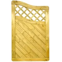 GartenLand Massivzaun INNSBRUCK MASSIV mit Bogen mit Rankgitter 90x150/135 cm Holzzaun Fichte PEFC KDI Grün Massiver Rahmen 44x88 mm Sehr Stabil