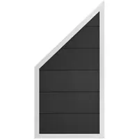 GartenLand WPC Zaun Set Classico ca. 90 x 180/90 cm Sichtschutz Anthrazit mit Rahmen Aluminium Silber Ohne Pfosten
