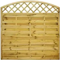 GartenLand Dichtzaun VARIO Gebogen mit Rankgitter 180x180 cm Holzzaun Kiefer PEFC KDI Grün 44x44 mm Rahmen