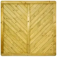 GartenLand Massivzaun INNSBRUCK MASSIV Gerade 180x180 cm Holzzaun Fichte PEFC KDI Grün Massiver Rahmen 44x88 mm Sehr Stabil