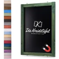 Die Kreidetafel Manufaktur Magnetische Kreidetafel - Magnettafel mit Holzrahmen / Grün 30x50cm