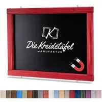 Die Kreidetafel Manufaktur Magnetische Kreidetafel - Magnettafel mit Holzrahmen / Schwedenrot 50x30cm