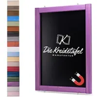 Die Kreidetafel Manufaktur Magnetische Kreidetafel - Magnettafel mit Holzrahmen / Flieder 60x90cm