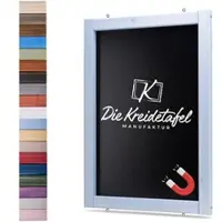 Die Kreidetafel Manufaktur Magnetische Kreidetafel - Magnettafel mit Holzrahmen / Glockenblumenblau 50x100cm