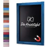 Die Kreidetafel Manufaktur Magnetische Kreidetafel - Magnettafel mit Holzrahmen / Maritimes Blau 60x150cm