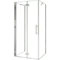 AICA U-Duschkabine Falttür 110x195cm Duschkabine Duschtür Drehtür mit 2x Seitenwand 80x195cm