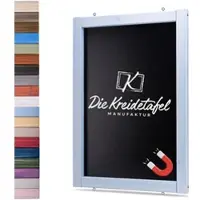 Die Kreidetafel Manufaktur Magnetische Kreidetafel - Magnettafel mit Holzrahmen / Glockenblumenblau 60x140cm