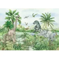 Sanders And Sanders Poster Dinosaurier Grün 1,1 x 1,55 m 601244