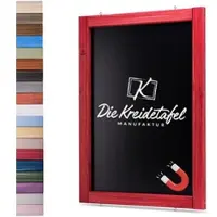 Die Kreidetafel Manufaktur Magnetische Kreidetafel - Magnettafel mit Holzrahmen / Schwedenrot 60x150cm