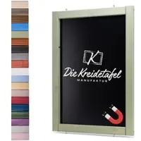 Die Kreidetafel Manufaktur Magnetische Kreidetafel - Magnettafel mit Holzrahmen / Weidengrün 50x100cm