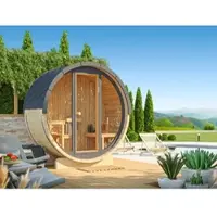 Fjordholz Fass-Sauna Modell Mini 100 mit Vollglasfront Fichte