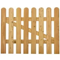 GartenLand Tor Vorgartenzaun MAILAND Gerade 100x80 cm Holzzaun Lärche PEFC Bretterzaun mit Gebogenem Kopf