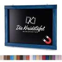 Die Kreidetafel Manufaktur Magnetische Kreidetafel - Magnettafel mit Holzrahmen / Maritimes Blau 150x60cm