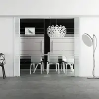 Levidor Doppelglasschiebetür Komplettset 2x 90 x 205 cm Hamburg Aluminium mit Stangengriffen