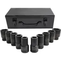 CCLIFE 3/4 Zoll Kraft Schlagschrauber Nüsse 10tlg Sechskant Nuss Schlagnuss 22-50MM Lang Steckschlüsselsatz Stecknuss Set