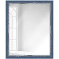 WANDStyle Wandspiegel H640 aus Massivholz in Blau 36 x 96 cm im Stil Shabby-Chic