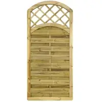 GartenLand Dichtzaun VARIO MASSIV Gebogen mit Rankgitter 90x195 cm Holzzaun Kiefer PEFC KDI Grün Massiver Rahmen 44x68 mm Sehr Stabil