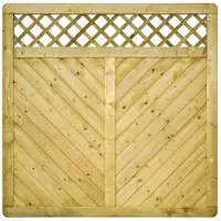 GartenLand Massivzaun INNSBRUCK MASSIV Gerade mit Rankgitter 180x180 cm Holzzaun Fichte PEFC KDI Grün Massiver Rahmen 44x88 mm Sehr Stabil